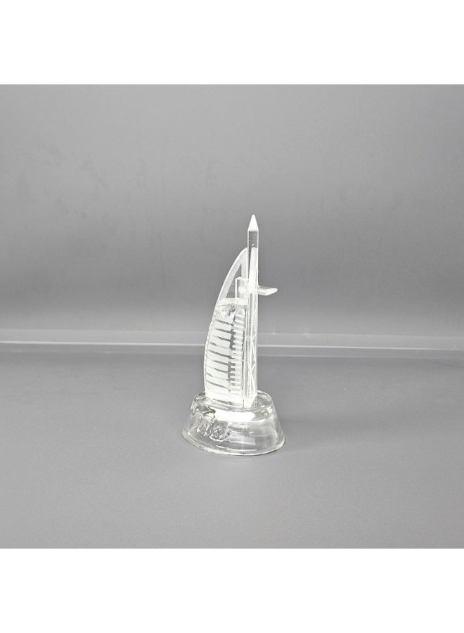 Souvenir Souq Premium Crystal Glass Burj Al Arab  Dubai Souvenir    Decoration with color changing led light 9.5x4.5cm - Image 1