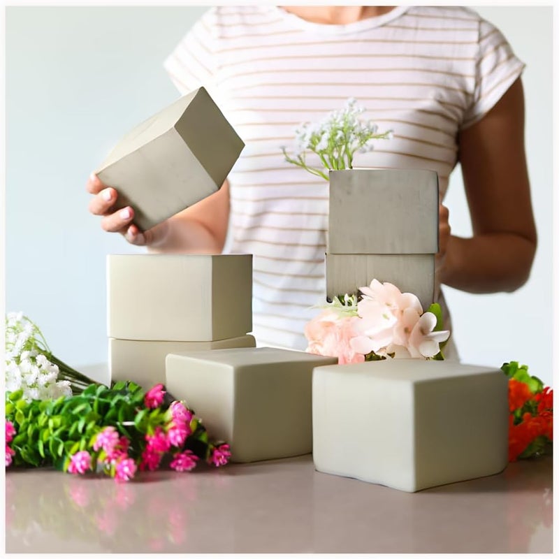 Xcel Floral Foam Blocks - Reusable, Weather Resistant Craft Foam Fresh & Artificial Flower Arrangements, Faux Florist Foam Planters Florist Supplies (Beige White 4" x 4" x 3" - 8 Pack) - Image 5