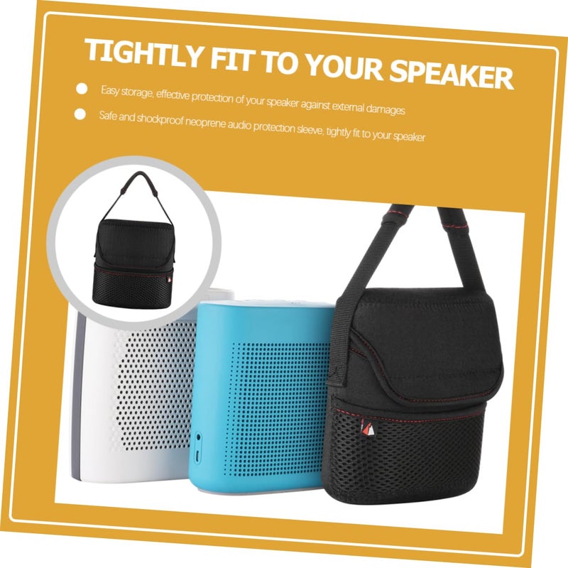 Portable Carrying Case for Cordless Speaker Protective Dust Cover with Hook and Closure Outdoor Travel Storage - Image 4