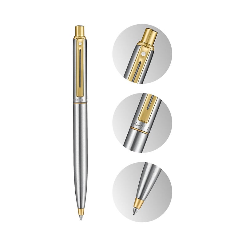 SHEAFFER Pen Sheaffer Sentinel 333 Brushed Chrome Barrel With Pvd Gold Plated Trims Bp - Image 2