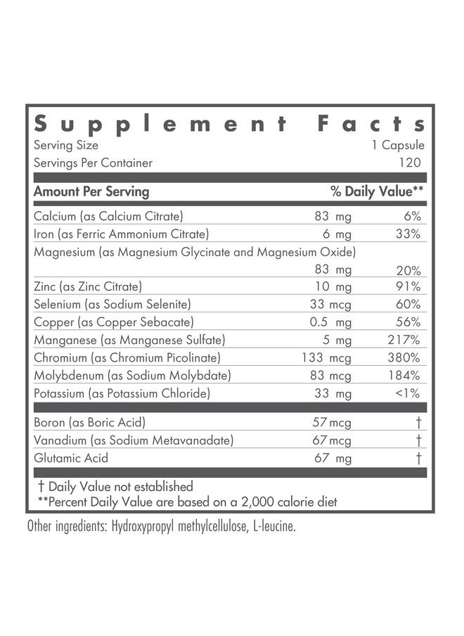Nutricology - Multimin Classic Essential Mineral Formula 120 Vegetarian Capsules - Image 1