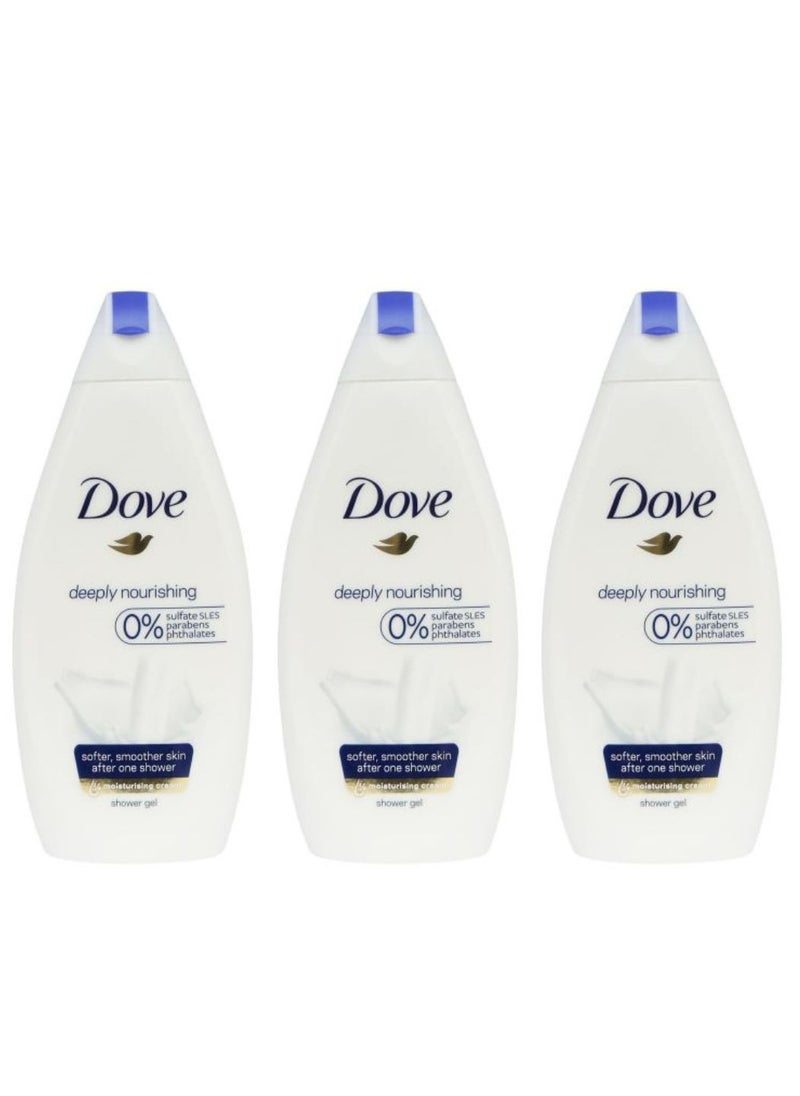 Dove Deeply Nourishing Body Wash Original With no Sulfates or Parabens 500 ml x 3  - Image 2