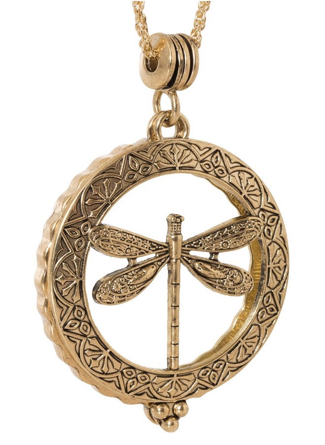 آرتيزان آول قلادة على شكل بومة تنين ذبابة مكبرة 4 مرات من Artisan Owl Dragon Fly، مقاس 30 بوصة (لون ذهبي)  - Image 2