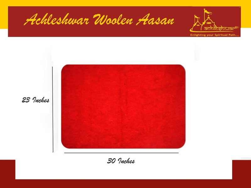 Achleshwar Premium Woolen Aasan Combo Handcrafted Pooja Meditation Mat Soft Comfortable Prayer Sitting Mat Red Yellow 23 x 30 Inch - Image 3
