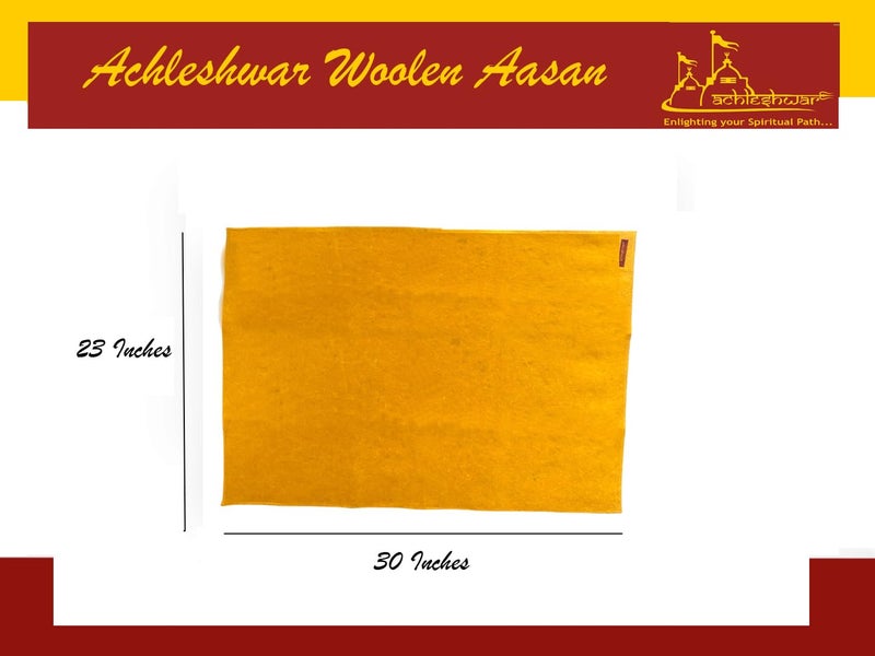 Achleshwar Premium Woolen Aasan Combo Handcrafted Pooja Meditation Mat Soft Comfortable Prayer Sitting Mat Red Yellow 23 x 30 Inch - Image 4