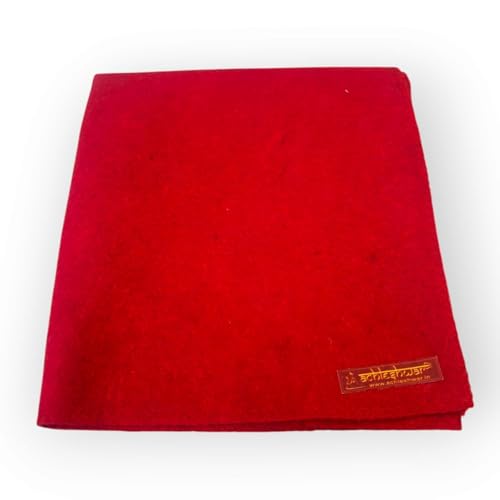 Achleshwar Premium Woolen Aasan Combo Handcrafted Pooja Meditation Mat Soft Comfortable Prayer Sitting Mat Red Yellow 23 x 30 Inch - Image 2