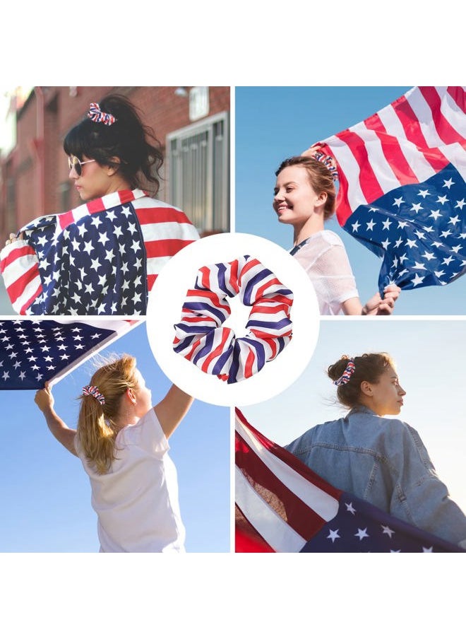 AEGYPIUS Red White Blue Headband Women, 2 Pcs 4th of July Headband for Women Soft Polyester Patriotic Headband Women, American Flag Headband Women Fourth of July Headband and Patriotic Hair Tie for Women  - Image 2