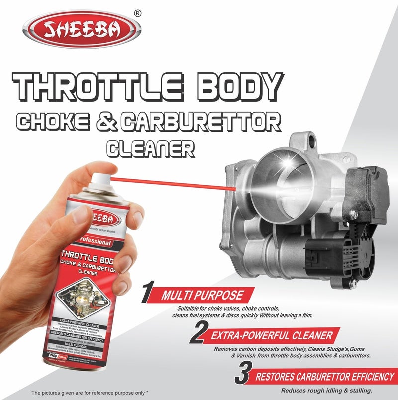 Sheeba Throttle Body, Choke and Carburettor Cleaner (500 Ml) (STBCBG7) - Image 3