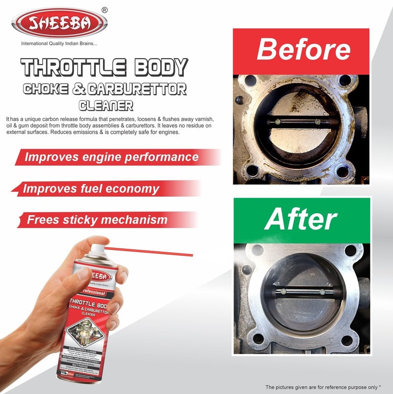 Sheeba Throttle Body, Choke and Carburettor Cleaner (500 Ml) (STBCBG7) - Image 4