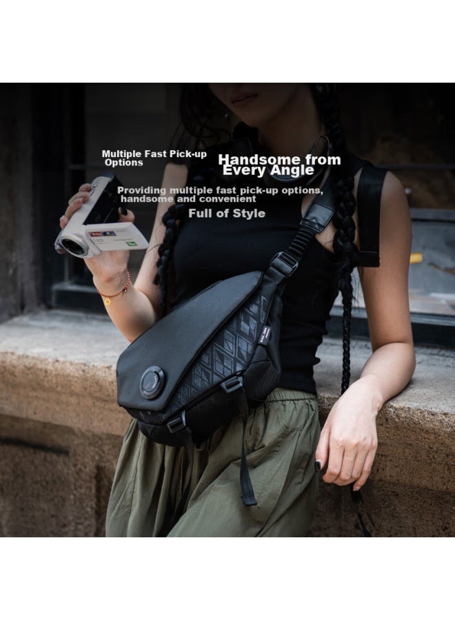 Vsgo Weigao Black Kite Professional Photography Bag, Chest Bag, Crossbody Messenger Bag, Cycling Mirrorless And Dslr Camera Bag, Switch Drone Photography Equipment Waist Pack, Digital Storage Bag - Image 2
