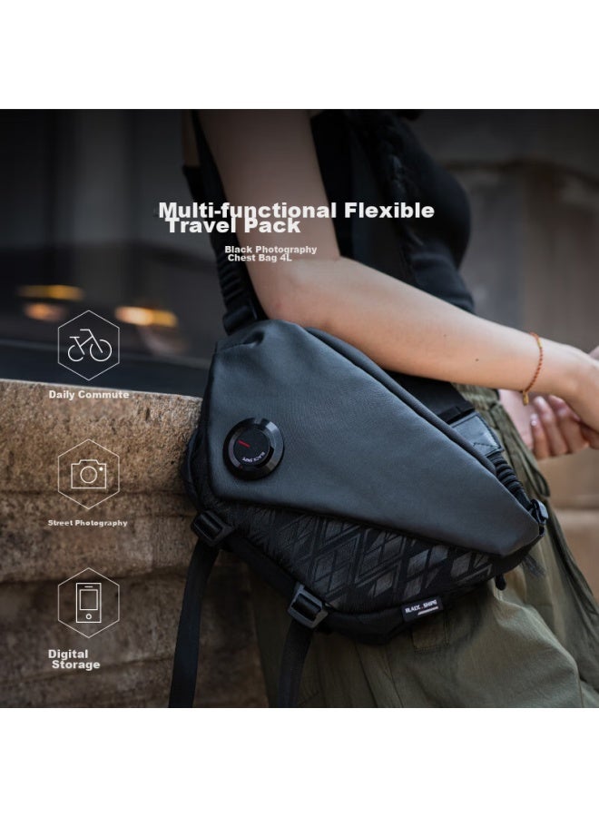 Vsgo Weigao Black Kite Professional Photography Bag, Chest Bag, Crossbody Messenger Bag, Cycling Mirrorless And Dslr Camera Bag, Switch Drone Photography Equipment Waist Pack, Digital Storage Bag - Image 1