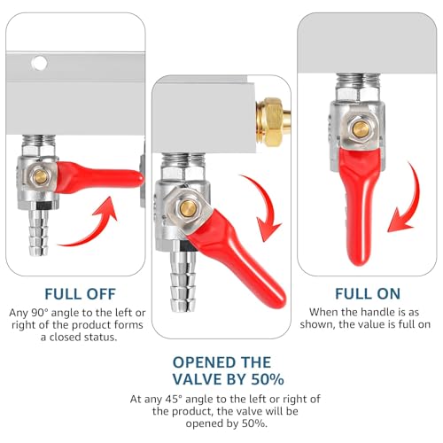 Hgkeke 5/16" Barded Gas Manifold 2 Way CO2 Distributor with Integrated Check Valves CO2 Manifold Independent Shut Off Gas Distributor for Homebrew - Image 3