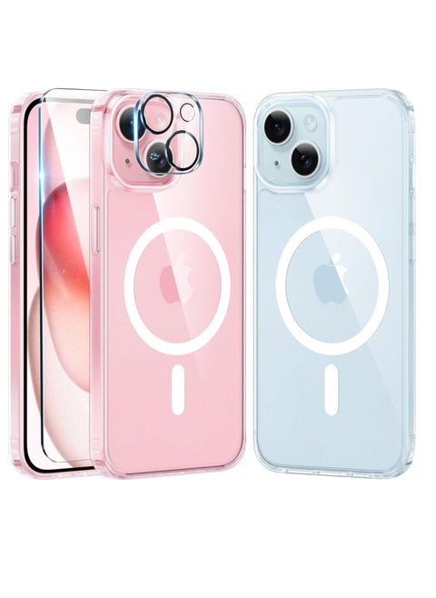 ELTRAZONE Defender Magnetic Clear Case for iPhone 15 â Includes Camera Lens Protector, Drop Protection, Anti-Yellowing, and Shockproof Design