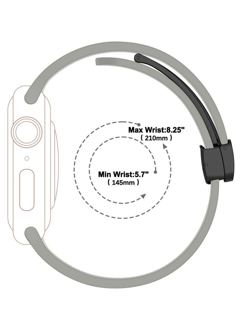 DUSALA Magnetic Silicone Watch Band 45mm/49mm Quick Release Strap for Men & Women Soft Skin Friendly Sport Replacement Band for Smartwatch & Analog Watches Durable, Waterproof, Magnetic Folding Clasp for All-Day Comfort - Image 4