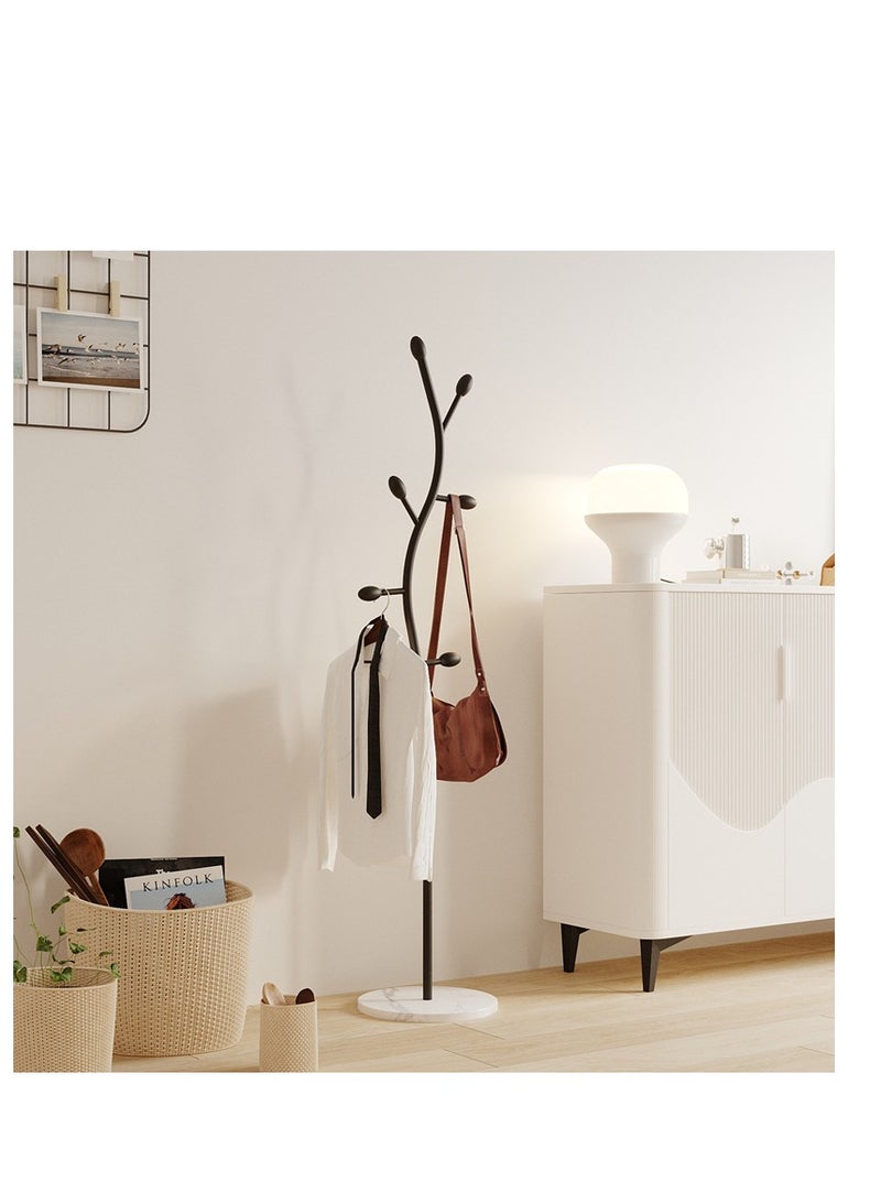 Y&D Black Coat Rack Freestanding,Coat Hanger Stand with Natural Marble Base,Modern Sturdy Metal Clothes Rack Standing Hall Tree Hanger for Hats,Scarf, Bag, Jacket - Image 1