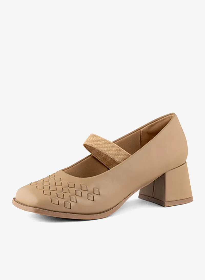 فينتشي أحذية كعب منتصف القدم المربعة للنساء