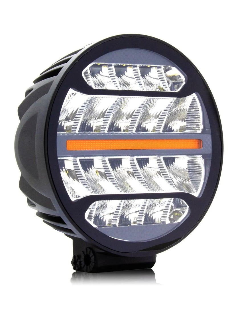 Toby's Toby’s TD0390D 7 inch Round Driving Lights with Amber White DRL - Image 1