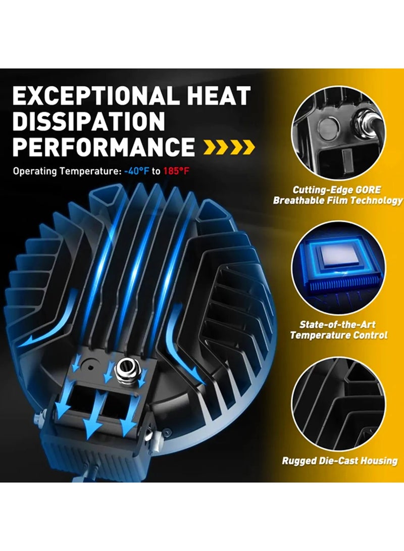 Toby's Toby’s TD0390D 7 inch Round Driving Lights with Amber White DRL - Image 5