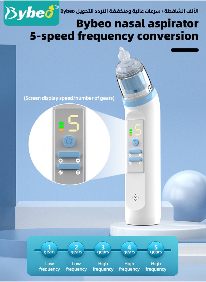 Bybeo Baby Nasal Aspirator, Electric Nasal Cleaner, Nose Sucker for Toddler, Automatic Nasal Washer, 5 Adjustable Suction Level, BPA Free  - Image 5
