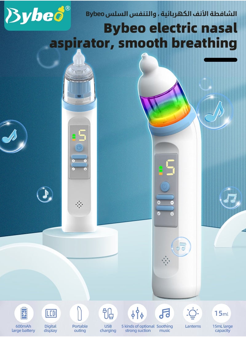 Bybeo Baby Nasal Aspirator, Electric Nasal Cleaner, Nose Sucker for Toddler, Automatic Nasal Washer, 5 Adjustable Suction Level, BPA Free  - Image 2