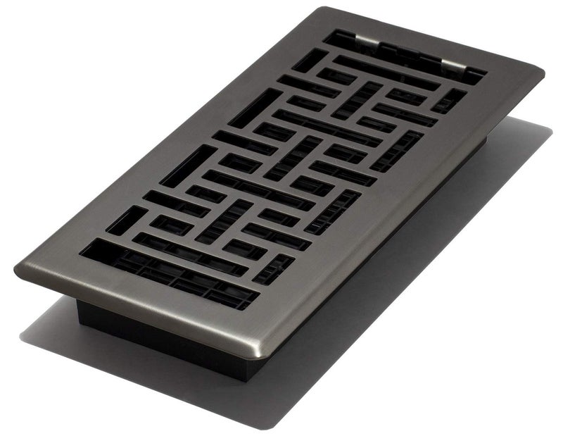 Decor Grates AJH410GM Oriental Floor Register 4x10 Inches Gun Metal