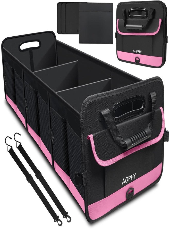 AOPHY Trunk Organizer for Car, Car Storage Organizer with Non-Slip Bottom Strips, 95L Large Capacity Cargo Organizer for Suv, Truck, Sedan, Waterproof Portable Car Organizers for Women Men（Pink） - Image 1