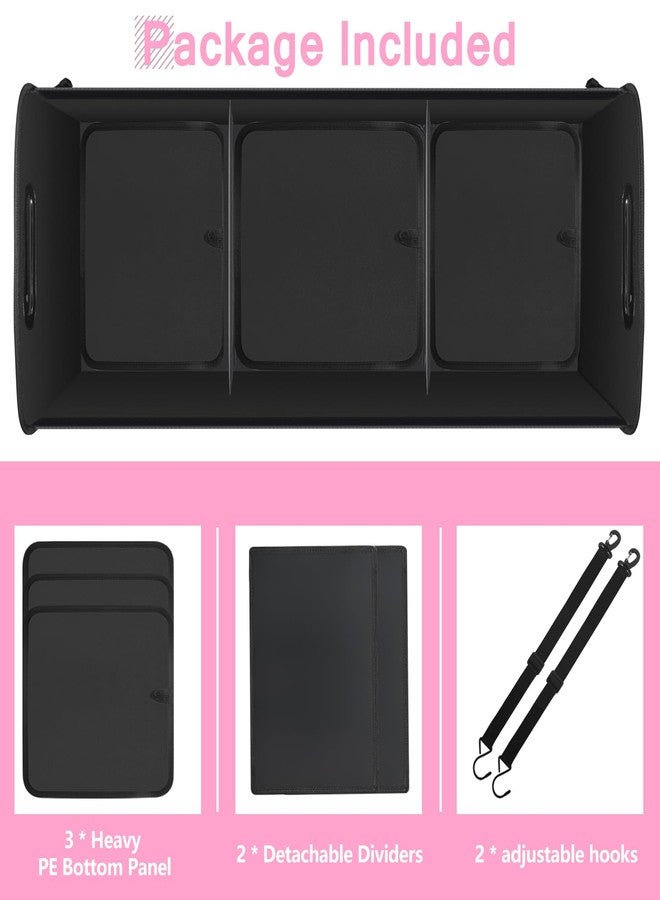 AOPHY Trunk Organizer for Car, Car Storage Organizer with Non-Slip Bottom Strips, 95L Large Capacity Cargo Organizer for Suv, Truck, Sedan, Waterproof Portable Car Organizers for Women Men（Pink） - Image 3