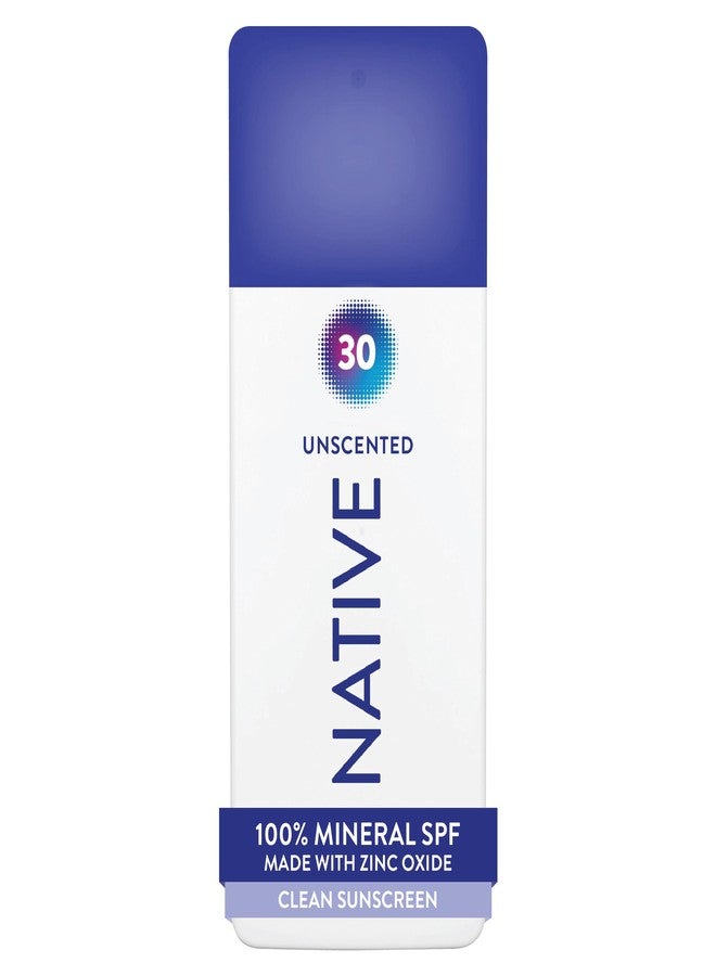 Native Mineral Sunscreen Spray SPF 30, Unscented, with 100% Mineral Zinc Oxide for Face & Body, Hawaii Compliant, Vegan, No White Cast - 7 oz - Image 1