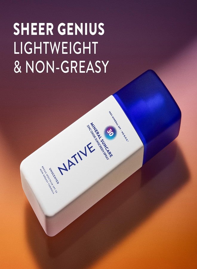 Native Mineral Sunscreen Spray SPF 30, Unscented, with 100% Mineral Zinc Oxide for Face & Body, Hawaii Compliant, Vegan, No White Cast - 7 oz - Image 5