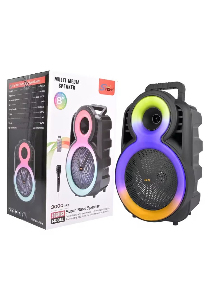 قريت نايس مكبر صوت لاسلكي يعمل بتقنية البلوتوث يحتوي على راديو FM , مدخل ذاكرة TF ,مدخل USB , مدخل ميكروفون بطارية قابلة للشحن - Image 2