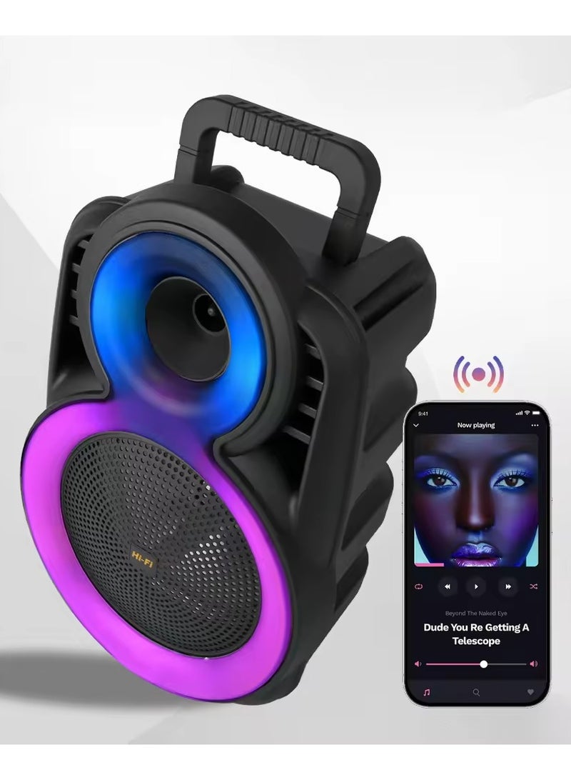 قريت نايس مكبر صوت لاسلكي يعمل بتقنية البلوتوث يحتوي على راديو FM , مدخل ذاكرة TF ,مدخل USB , مدخل ميكروفون بطارية قابلة للشحن - Image 4