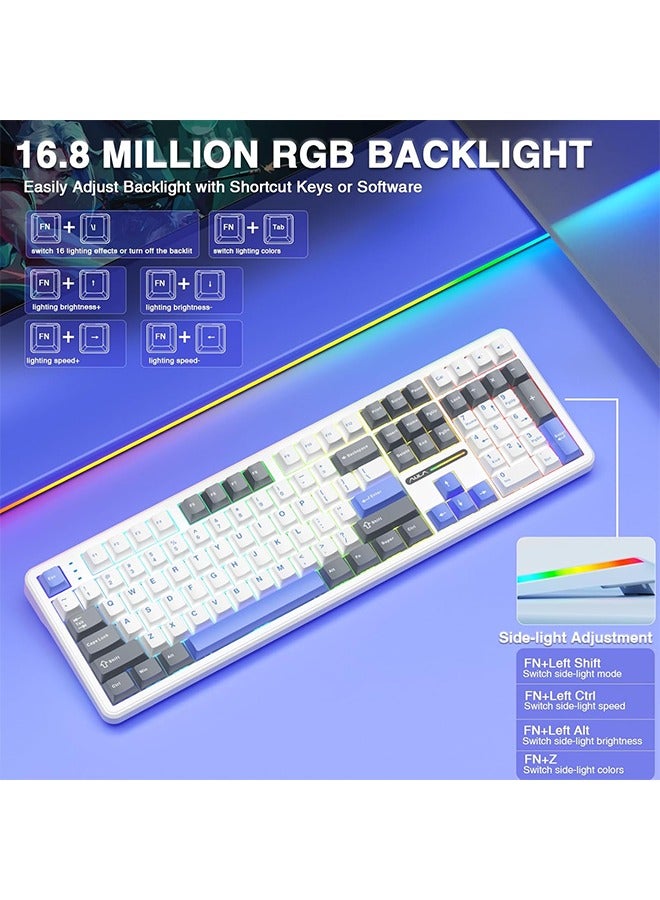 أولا لوحة مفاتيح AULA F108 بتصميم 100% ومعدل اقتراع 1K ولوحة مفاتيح ميكانيكية للألعاب قابلة للتبديل السريع ومفتاح خطي مع برنامج ماكرو - Image 3