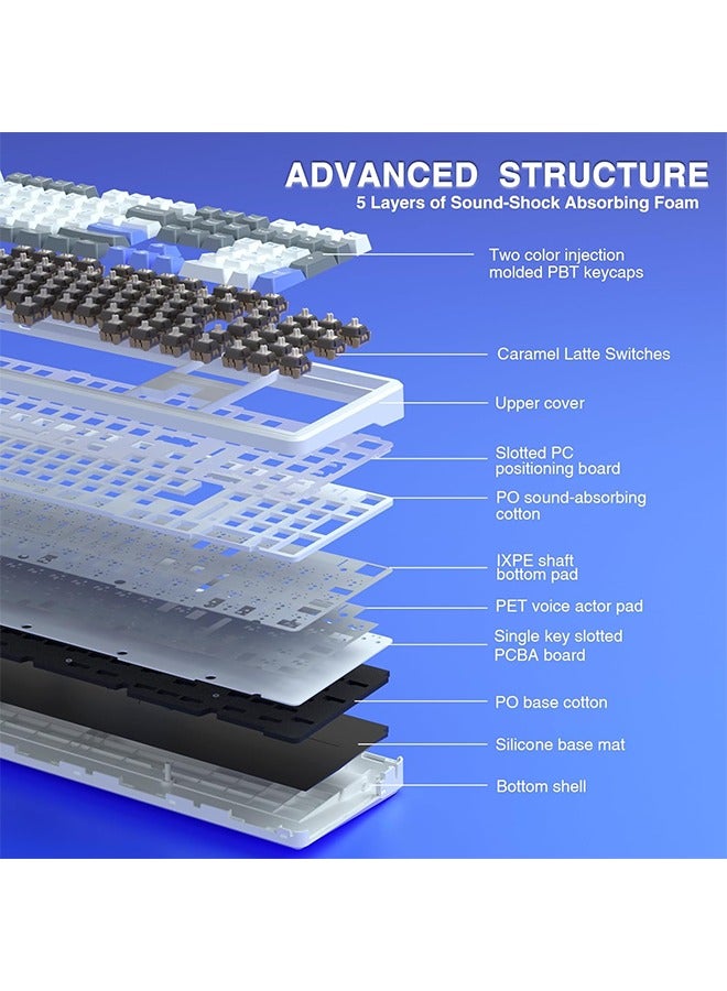 أولا لوحة مفاتيح AULA F108 بتصميم 100% ومعدل اقتراع 1K ولوحة مفاتيح ميكانيكية للألعاب قابلة للتبديل السريع ومفتاح خطي مع برنامج ماكرو - Image 4