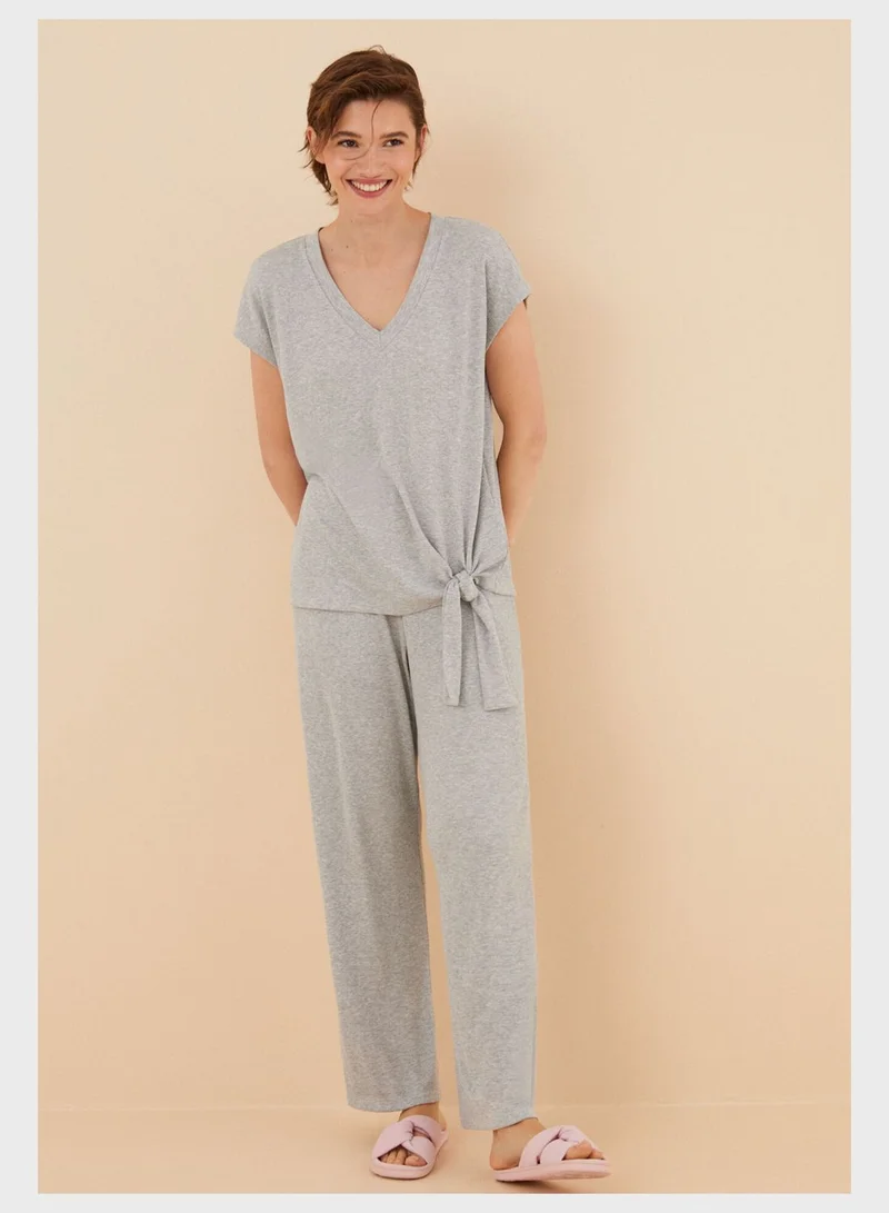 women'secret V-Neck Pyjama T-Shirt And Pants Set