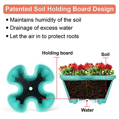 GameXcel Vertical Planter 5 Tier Stackable Planters Garden Planters Strawberry Herb Flower and Vegetable Planter Indoor Outdoor Gardening Pots with Removable Wheels and Tools - Image 3
