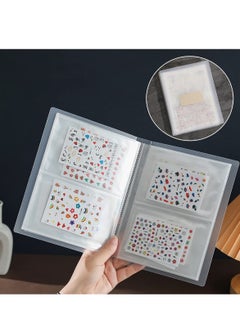 Excefore Nail Art Sticker Storage Book 80 Slots Nail Art Decals Organizer Display Showing Book Collecting Album Nail Stickers Holder DIY Nail Art Design Tools  - Image 1