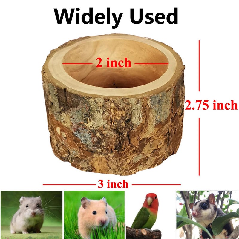 TANOMA Apple Wood Feeding Bowl for Small Animals, Food Dish for Guinea Pig, Chinchilla, Parrots - Image 2