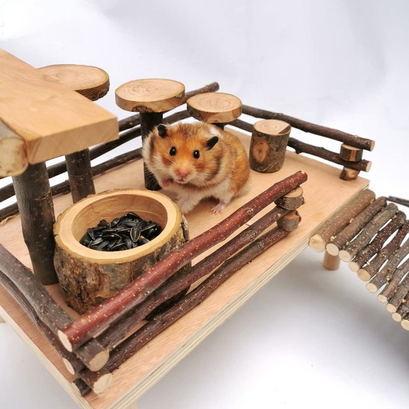 TANOMA Apple Wood Feeding Bowl for Small Animals, Food Dish for Guinea Pig, Chinchilla, Parrots - Image 3
