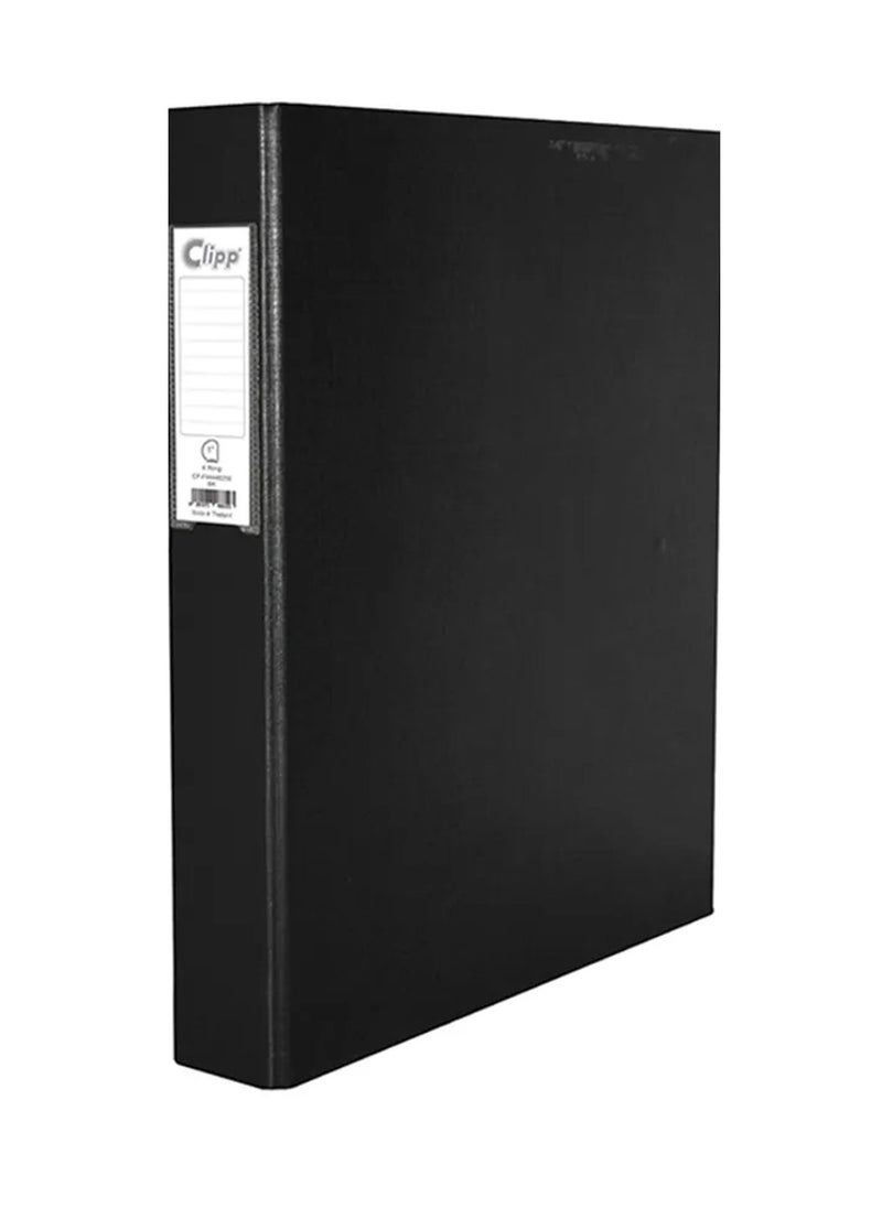 CLIPP A4 Size D-ring Binder With Two Rings 1 Inch Width Black 