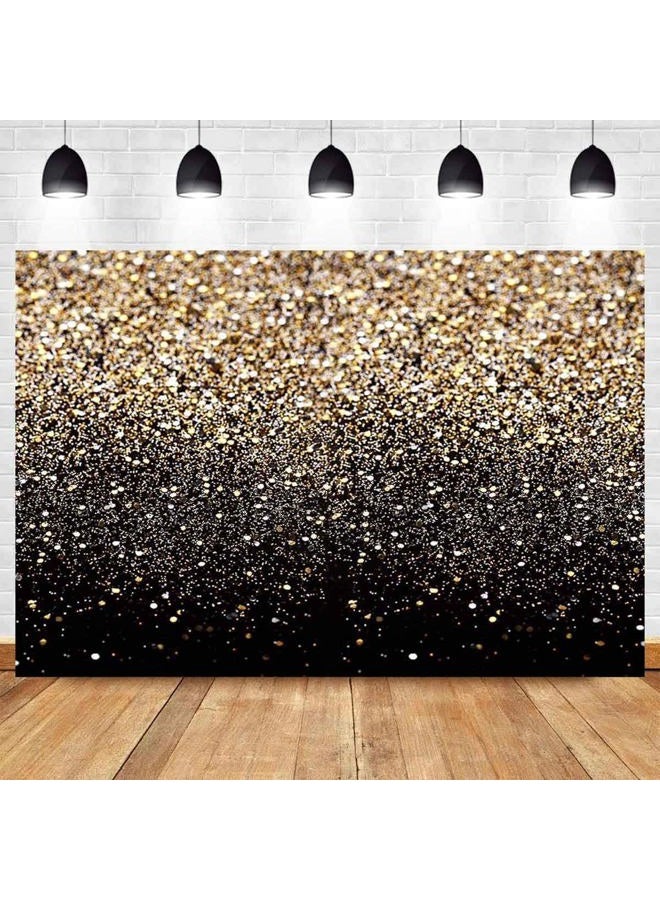 Fanghui Gold and Black Photography Backdrop Sequin Spot Bokeh Starry Sky Background Supplies Wedding Baby Portrait Shooting Photo Booth Props 7x5ft - Image 3