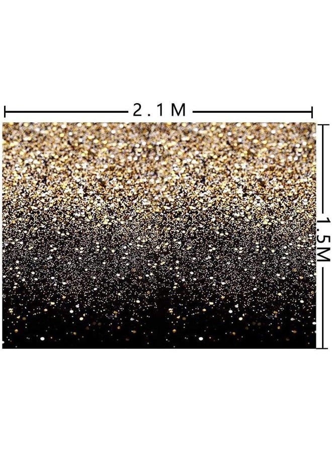 Fanghui Gold and Black Photography Backdrop Sequin Spot Bokeh Starry Sky Background Supplies Wedding Baby Portrait Shooting Photo Booth Props 7x5ft - Image 5