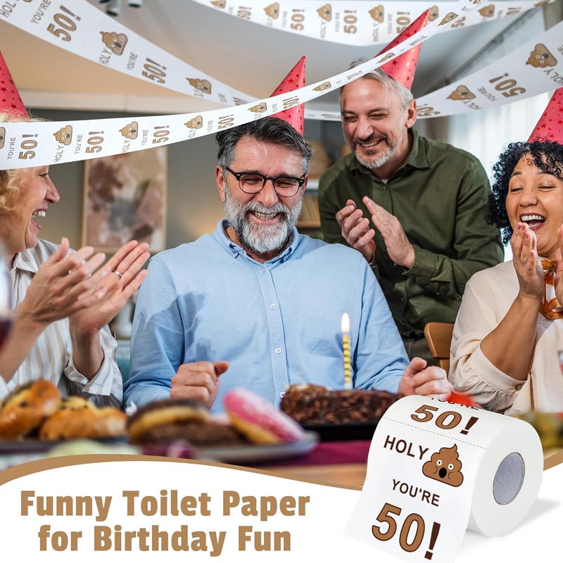Pradnel 50th Birthday Gifts for Him Cool Gifts for 50 Year Old Man Happy 50th Birthday Decorations for Men Vintage 1975 Wine GlassToilet Paper Roll Novelty Socks Funny 50 Year Old Gift ideas for Mens - Image 4