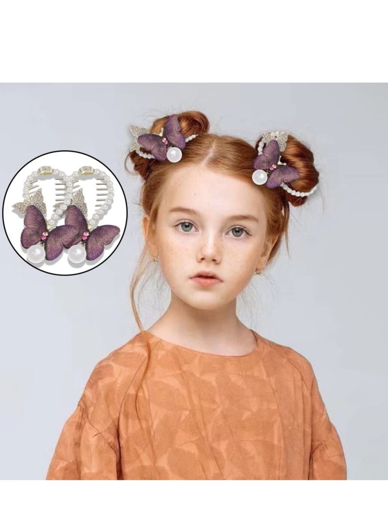 KASTWAVE 4 Pcs Butterfly Claw Clips Butterfly Hair Clips Non Slip Jaw Clips 2 Colors Strong Hold Butterfly Hair Clamps for Women Girls Thick Thin Hair(Purple + Blue) - Image 4