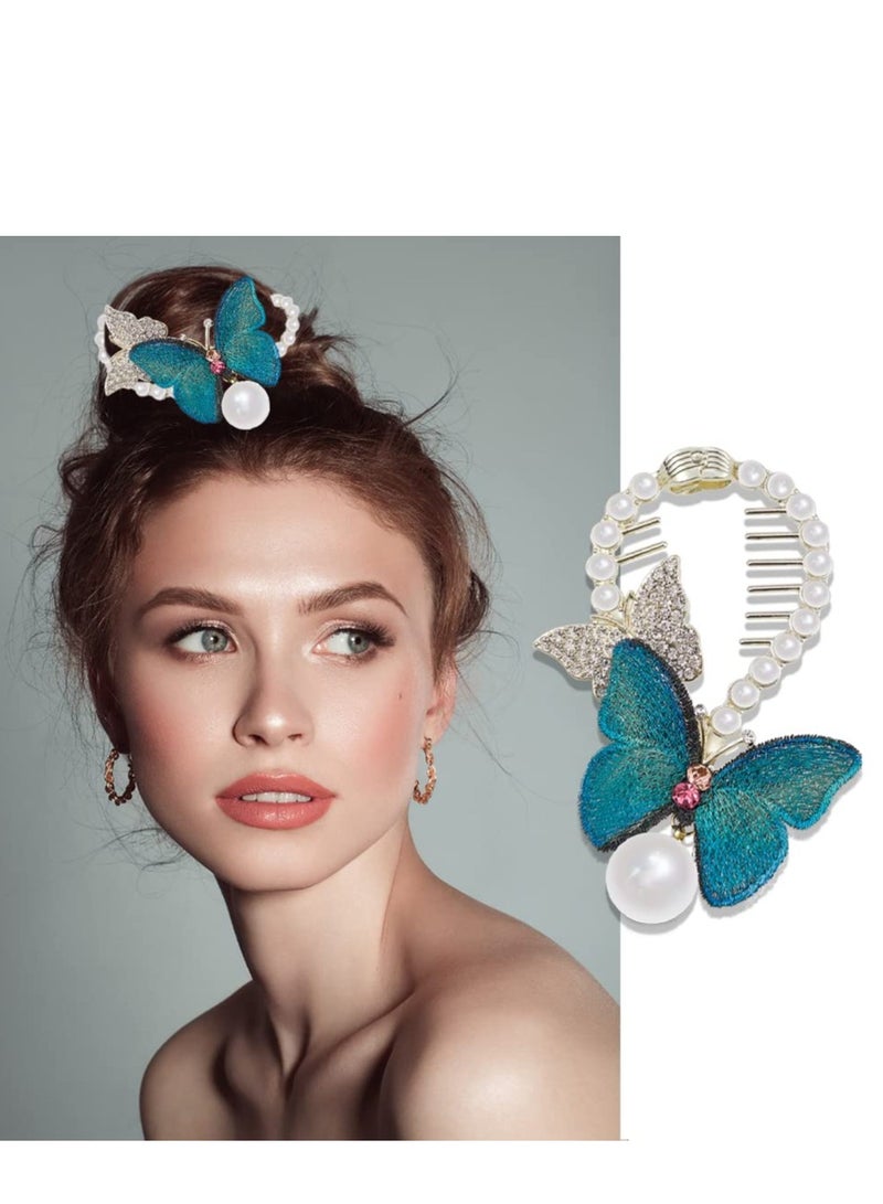 KASTWAVE 4 Pcs Butterfly Claw Clips Butterfly Hair Clips Non Slip Jaw Clips 2 Colors Strong Hold Butterfly Hair Clamps for Women Girls Thick Thin Hair(Purple + Blue) - Image 5