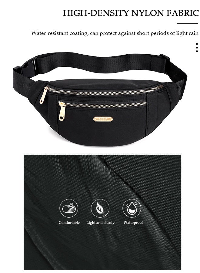 DUNISO Waist Pack for Men and Women Crossbody Waist Bag Pack Belt Bag Wallet for Travel Walking Running Hiking Cycling Outdoor Sports Easy Carry Any Phone Black - Image 3