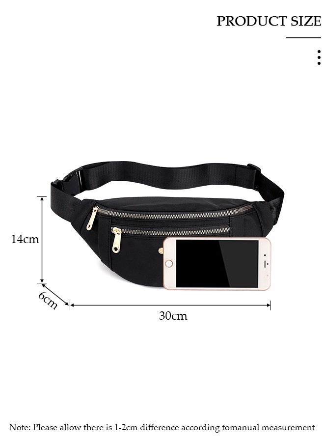 DUNISO Waist Pack for Men and Women Crossbody Waist Bag Pack Belt Bag Wallet for Travel Walking Running Hiking Cycling Outdoor Sports Easy Carry Any Phone Black - Image 2
