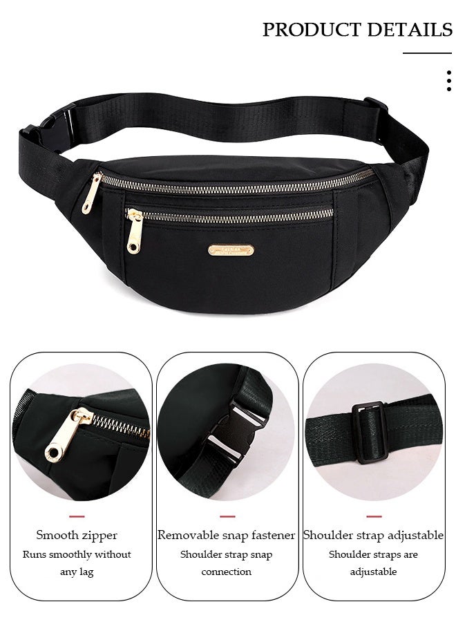 DUNISO Waist Pack for Men and Women Crossbody Waist Bag Pack Belt Bag Wallet for Travel Walking Running Hiking Cycling Outdoor Sports Easy Carry Any Phone Black - Image 4