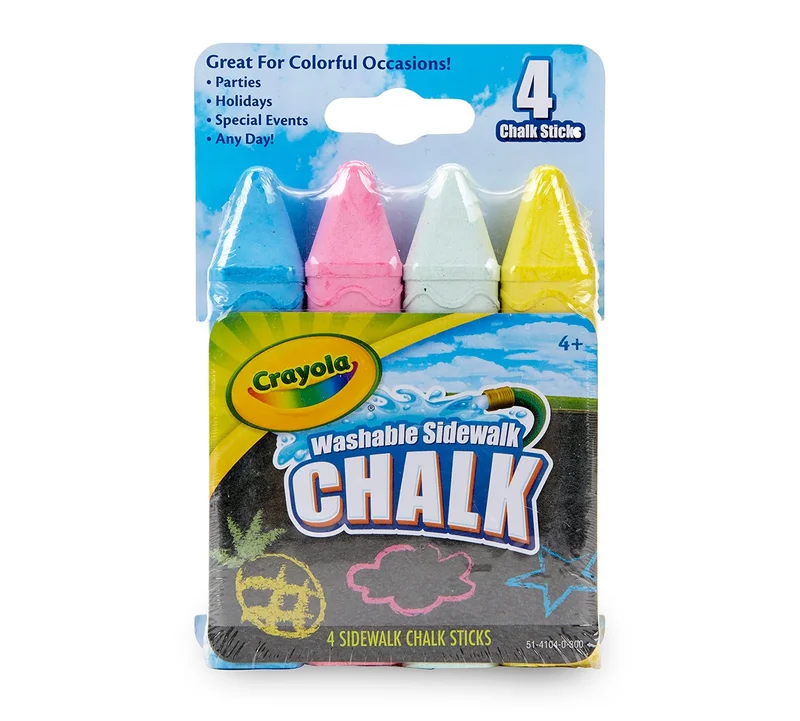 Crayola Crayola Sidewalk Chalk, Multicolor with 4 chalks