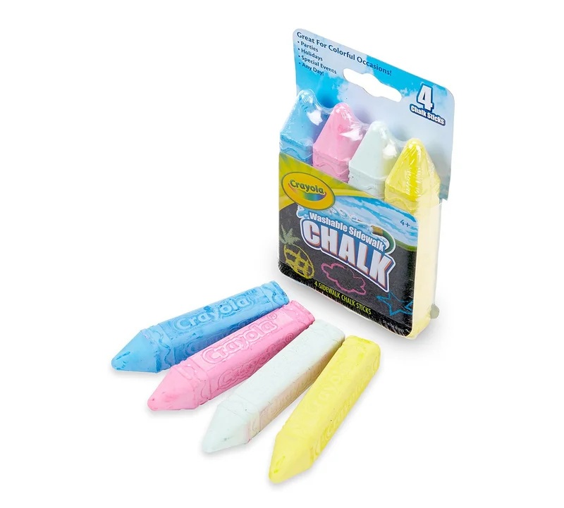 Crayola Crayola Sidewalk Chalk, Multicolor with 4 chalks
