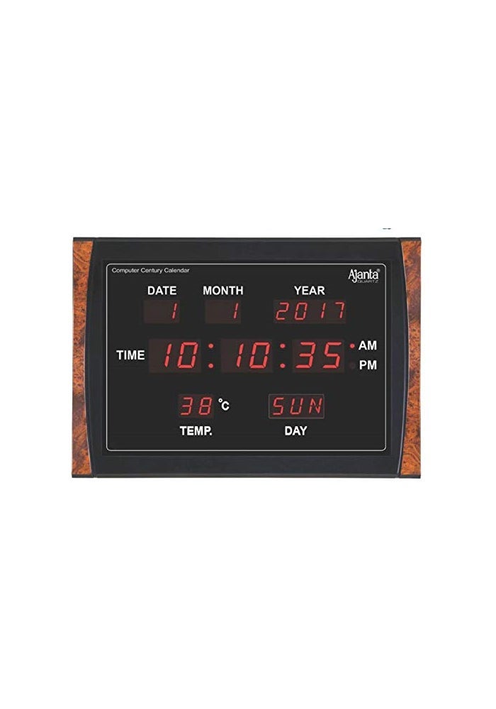 Ajanta Digital Wall Clock DC-037 – Brown Plastic Body, Extra-Wide LED Display | Large Home, Office & Corporate Wall Clock - Image 3